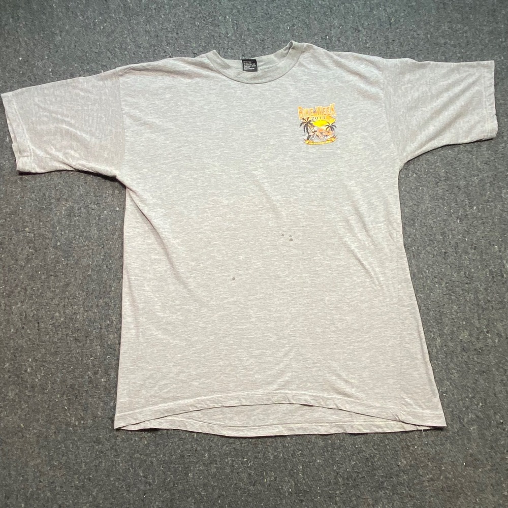 Rush Bike Week 2014 Daytona Beach TShirt Sz 4X Mens‎ Gray Biker Graphic Tee 73rd